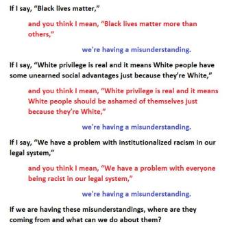 If I say, "Black lives matter," #BlackLivesMatter