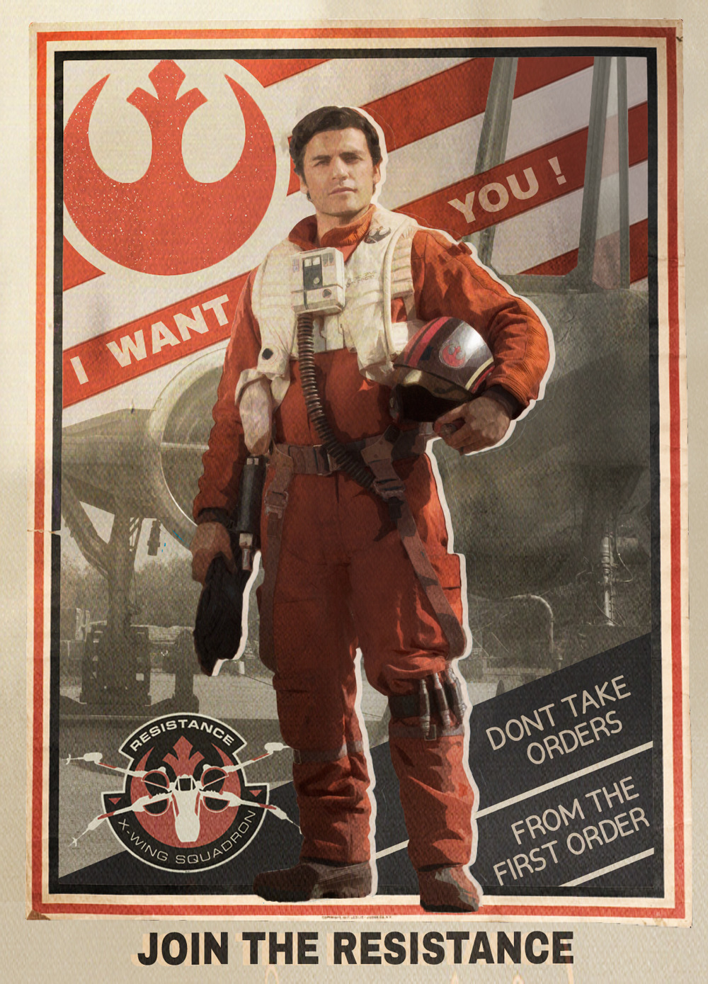 Poe Dameron Recruitment Poster I WANT YOU! Join the Resistance